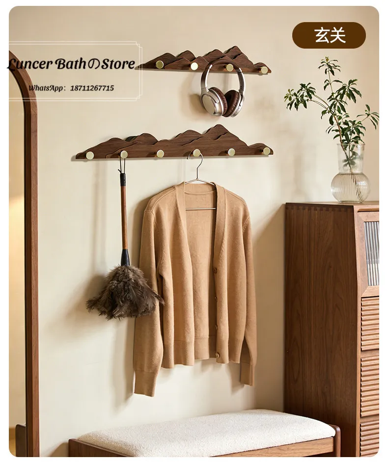 Punch Free Wall Mounted Creative Coat Hook Self Adhesive Entryway Hallway Clothes Hanging Rack for Front Door