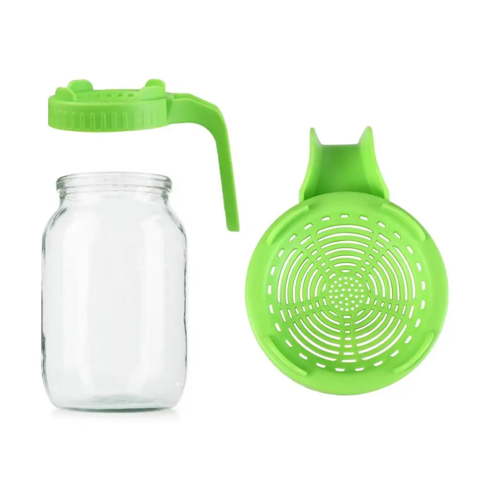 Food Grade Plastic Sprouting lids Green Mesh Strainer Lid 86mm with handle Sprout Maker Growing Seed Crop