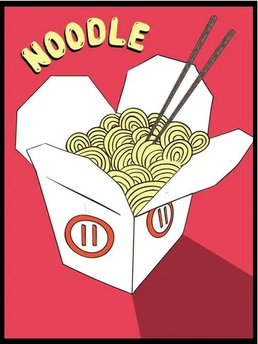 Noodle Takeaway Pot Metal Wall Plaque Art Vintage tin sign retro Food