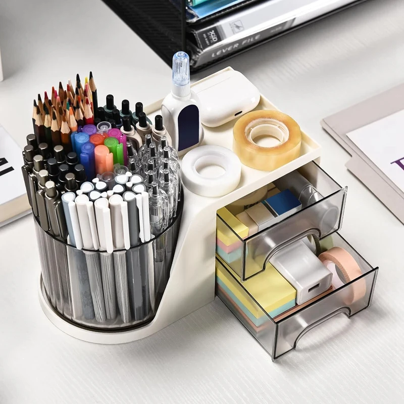 Desktop Pen Pencil Card Holder Storage Box For Desk, Makeup Organizer, Office Supplies Desk Accessories