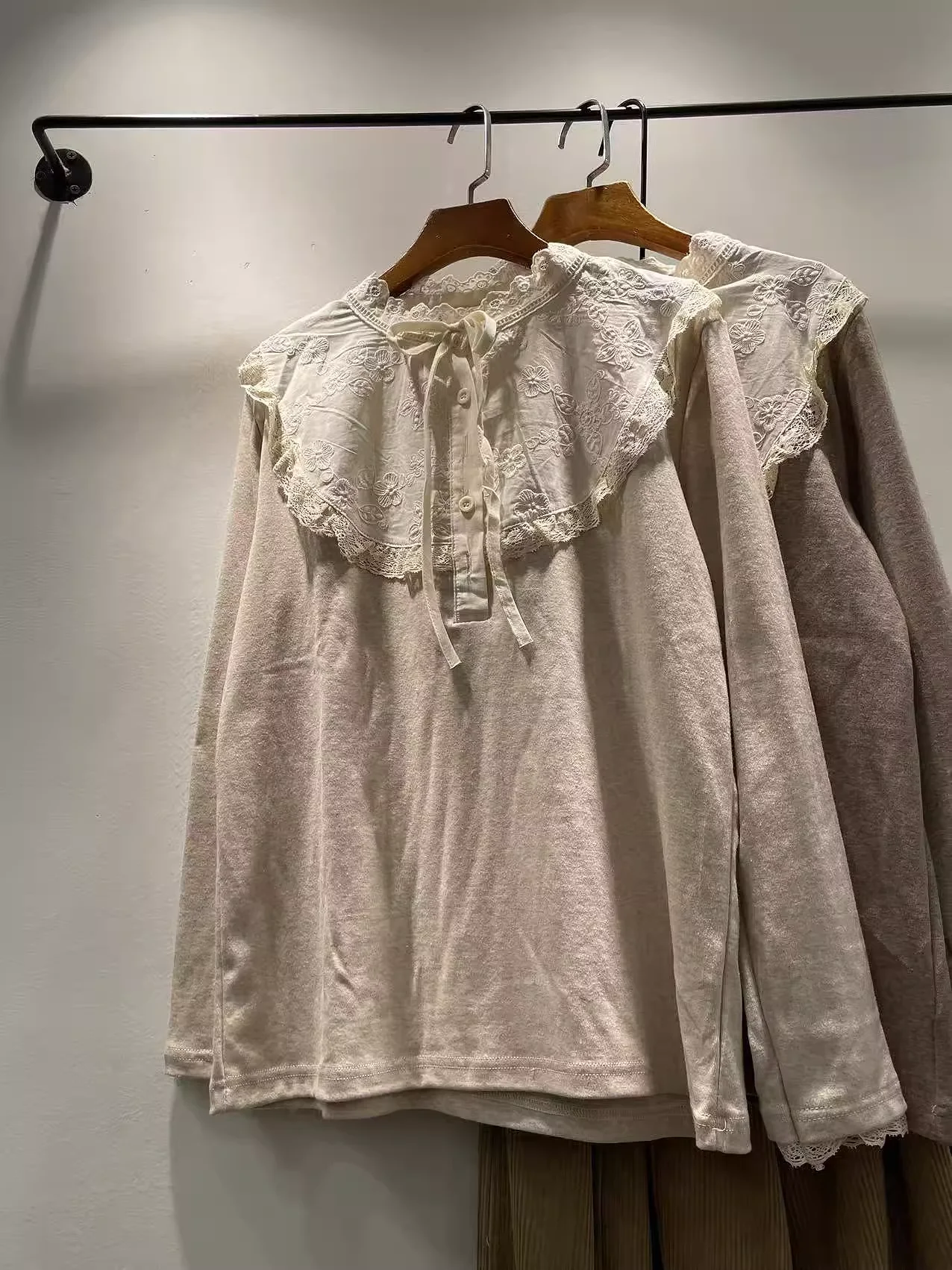 

2026 Victorian shirts and blouses for women Japanese style vintage lace patchwork long sleeve shirt bascking shirt