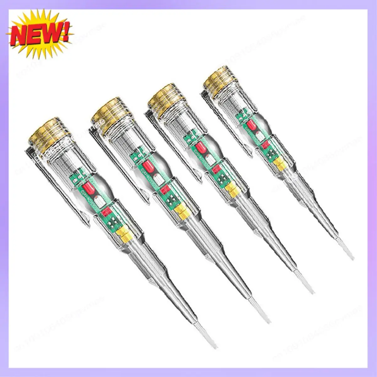T24C 4PC Intelligent Induction Power Voltage Detector Pen 24-250V Circuit Tester Electrical Screwdriver Indicator Electrician