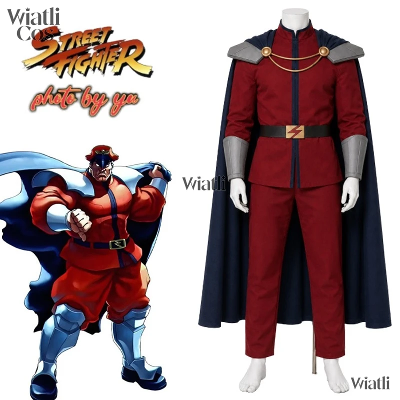 Game Street‑Fighter M.Bison (Vega) Complete M.Bison Cosplay Outfit With Cloak Adukt Men Halloween Christmas Cosplay Costume