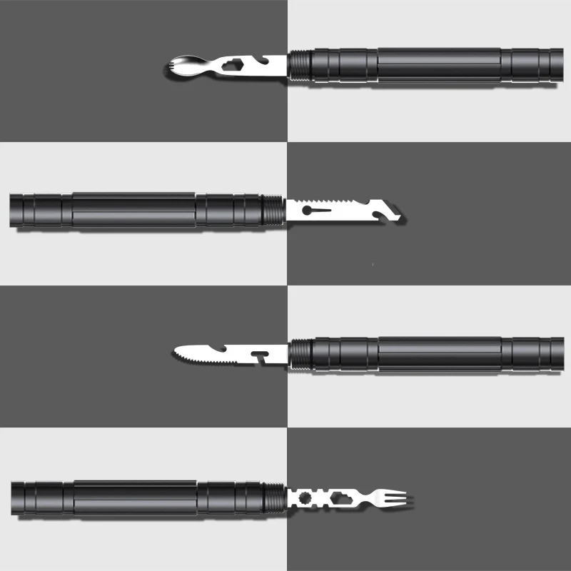 Multifunctionele wandelstok Man Outdoor Camping Klimmen Bergwandelen Tactische opvouwbare trekkingstok