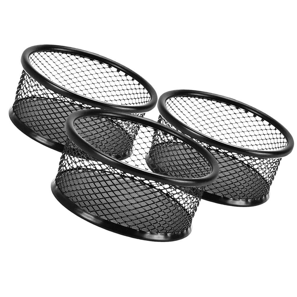 

3pcs Mesh Holder Desktop Paper Paper Clips Holder Clip Holders Container Binder Storage Bucket Office Organizer
