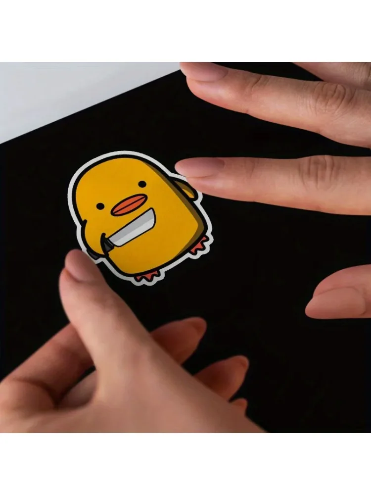 AliExpress NONE 4PCS/SET Humorous Duck Holding Knife Vinyl Stickers, Cute Playful Decor for Skateboard, Notebook Cover and Car Window