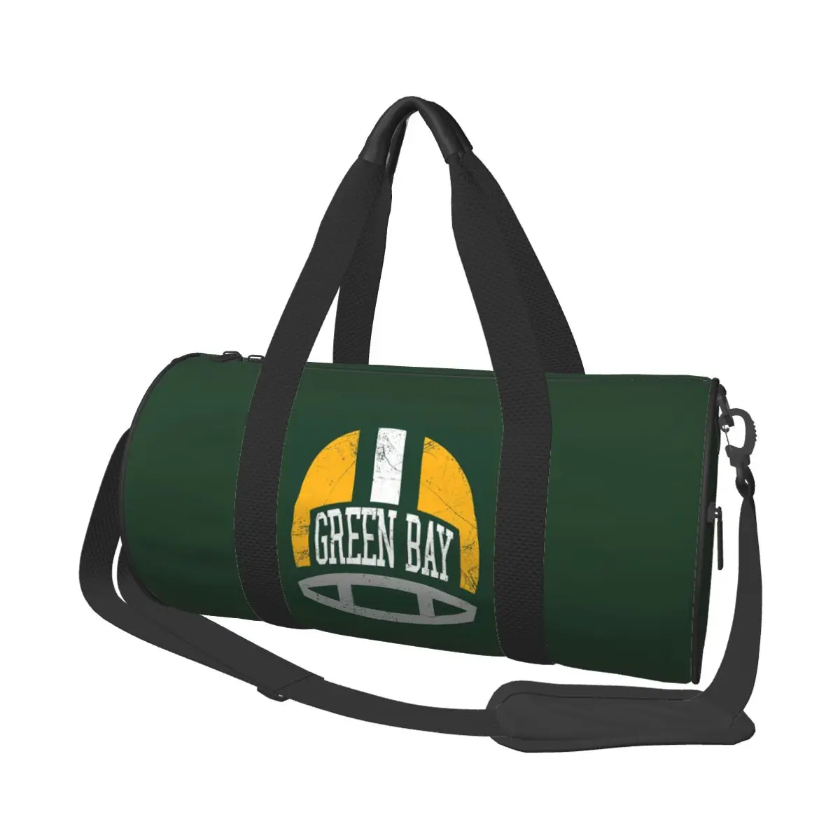 

Green Bay Retro Helmet - Green Large Duffle Gym Bag Waterproof Duffle Travel Bags Handbags Fitness bag