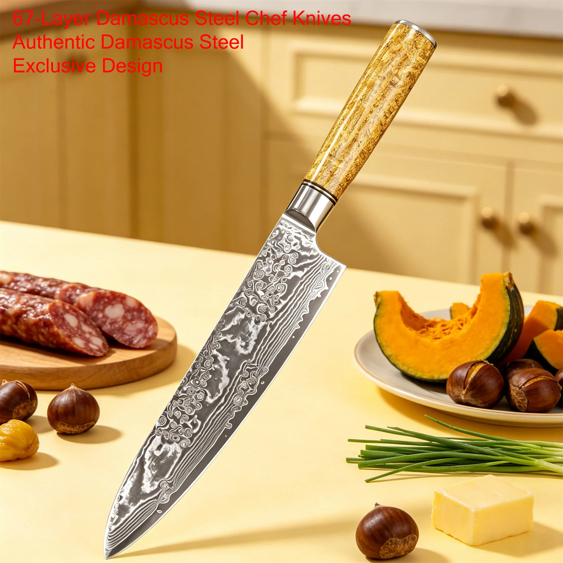 Home Cooking Steak - Pisau Dapur Jepang Damascus Steel 67