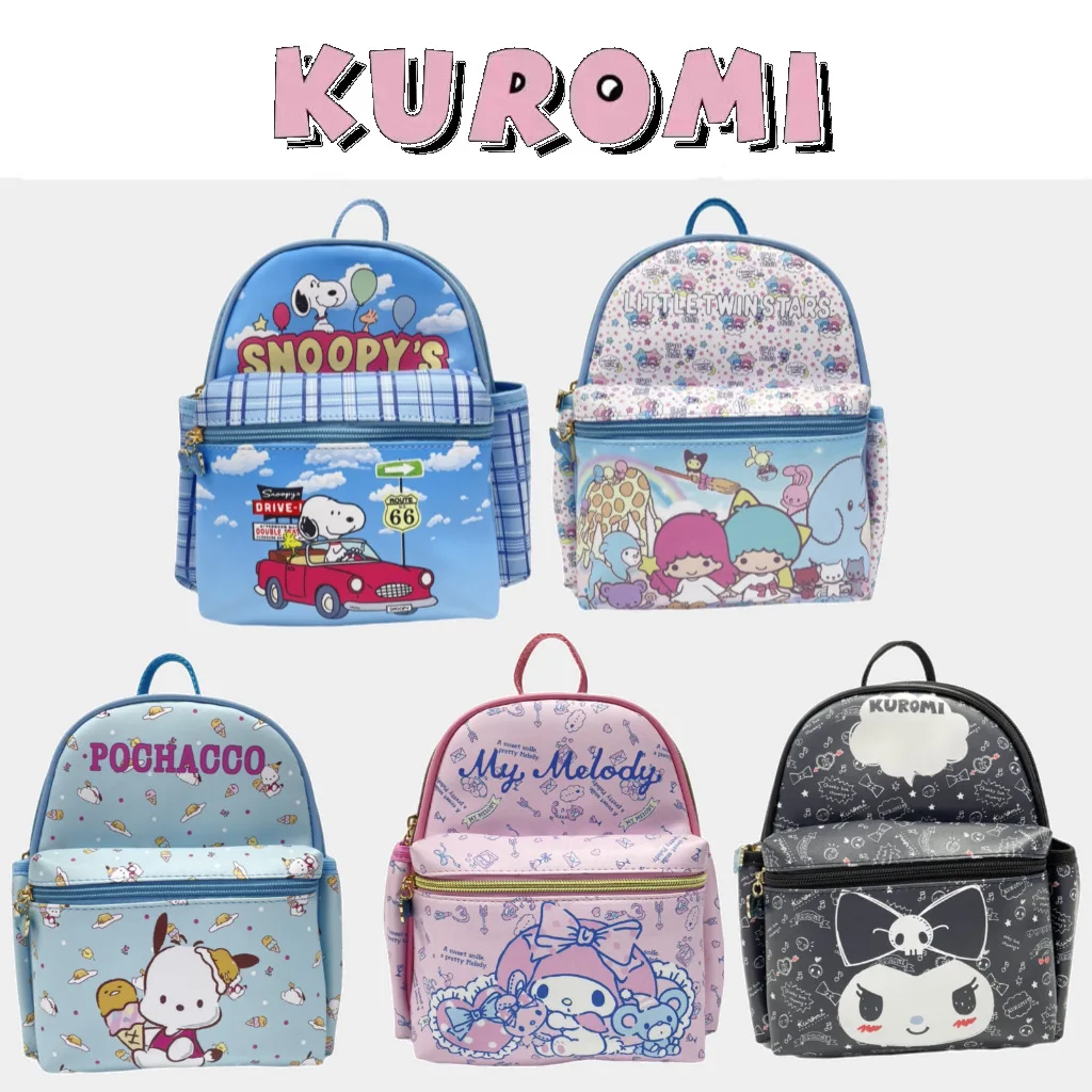 

Miniso Snoopy женский рюкзак Kuromi Melody детский повседневный рюкзак для девочек кожаный водонепроницаемый дорожный рюкзак большой вместимости