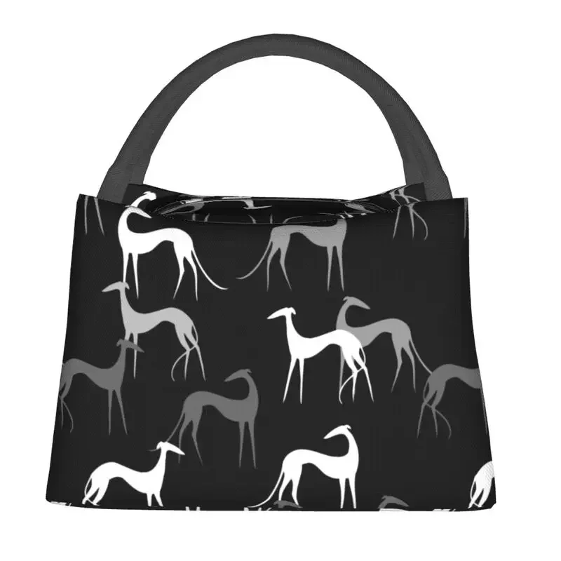 Cute Sighthounds Thermal Insulated Lunch Bags Women Greyhound Whippet Dog Portable Lunch Container Multifunction Meal Food Box