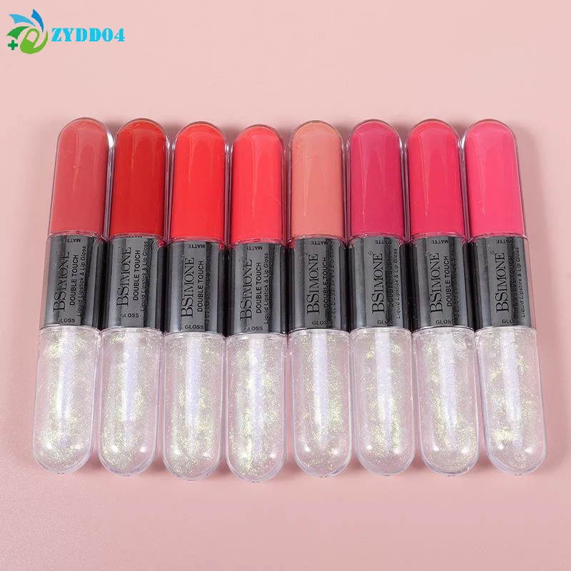 ● ลิปสติก BSIMONE 10 กรัม แบบหัวคู่ ลิปกลอสเนื้อใส ติดทนนาน ไม่หลุดลอก ให้ริมฝีปากดูอวบอิ่ม เซ็กซี่ แต่งหน้าแบบธรรมชาติ