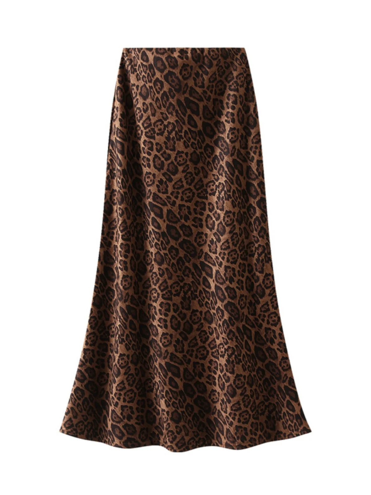 

High Waist Leopard Print Fi Tail Skirt Midi A-Line Skirt Street Sle Women's Faion Spring Season Regular Thin