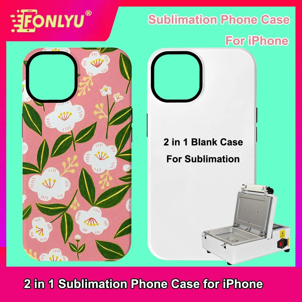 

FONLYU 2 in 1 Blank Phone Case 3D Sublimation Print Covers for iPhone 17 16 15 14 Pro Max XR DIY Printing Thermal Mobile Back