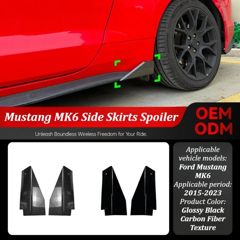 

For 2015-2023 Ford Mustang MK6 Side Skirts Spoiler Lip Diffuser Body Kit Exterior Styling Auto Modification Accessories Upgrade