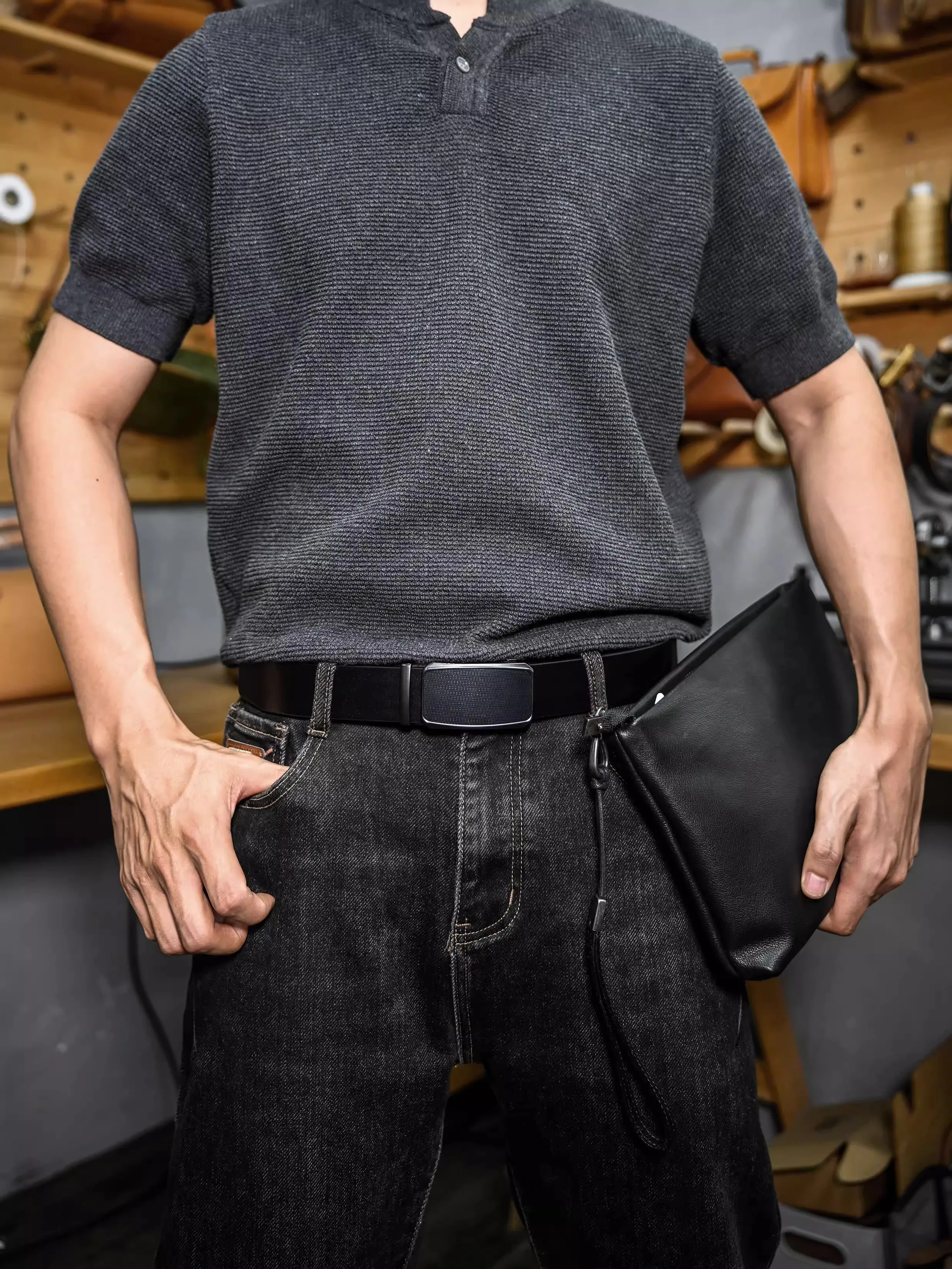 PNDME Simple Casual Handmade First Layer Cowhide Men's Clutch Bag Travel Luxury Genuine Leather Phone Certificate Storage Bag