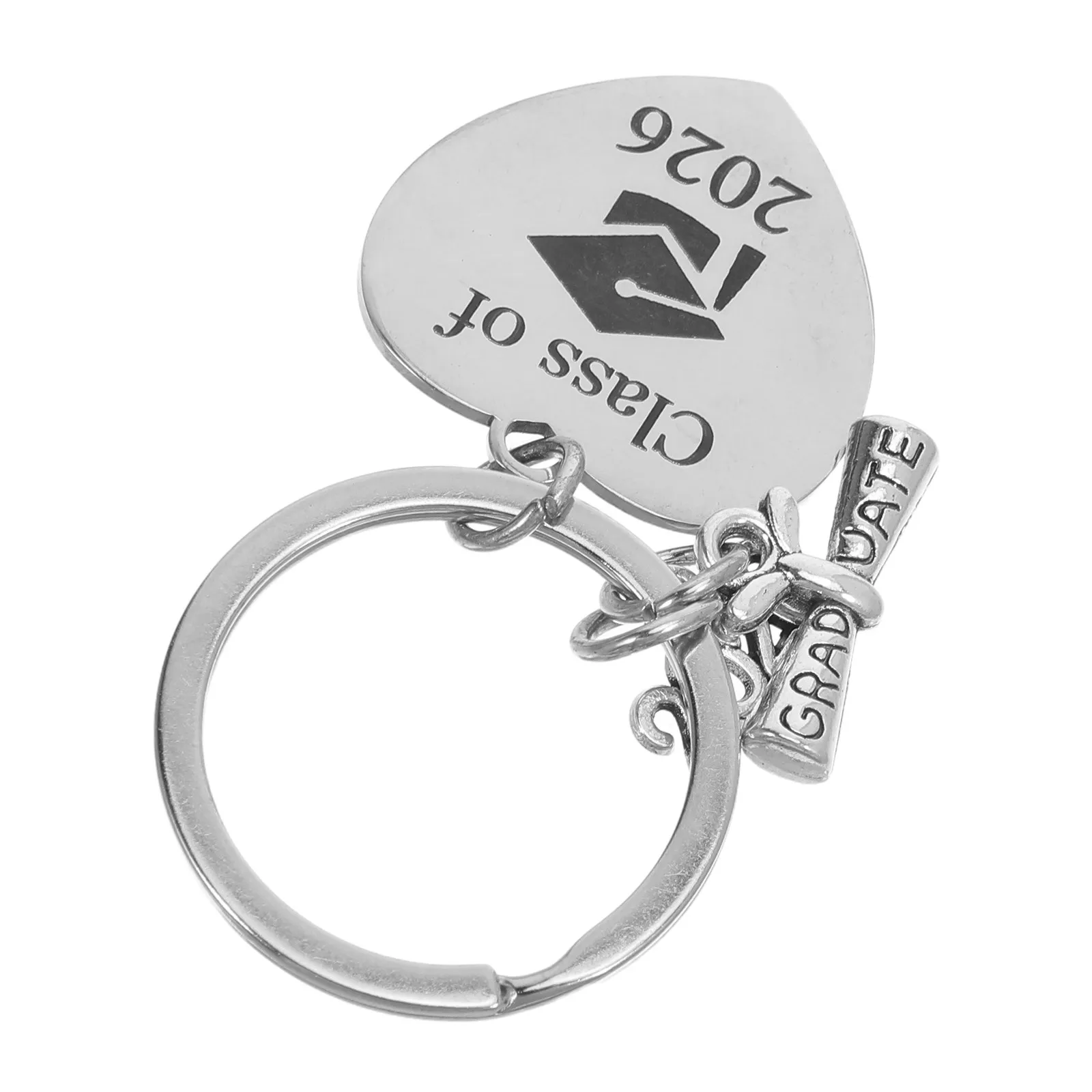 Graduation Keychain Stainless Steel Inspirational Pendant Class of 2026 Graduation Gifts for Seniors College High School Grad