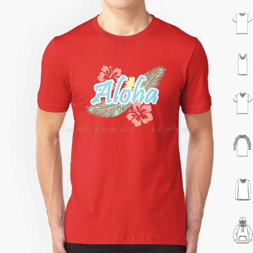 Aloha T Shirt Cotton Men Women DIY Print Hibiscus Aloha Seaside Honolulu Trend Hawaiian Message Flower Tropical Fashion Hawaii