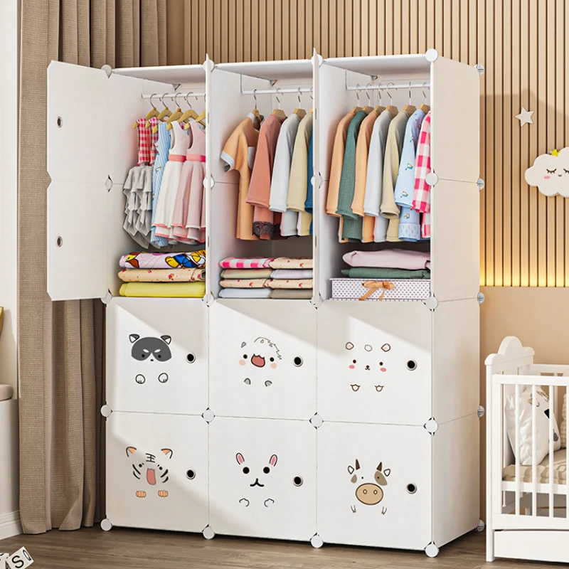 Children's Wardrobe Storage Locker Cheap Bedrooms Wardrobes Clothes Closet Clothing Cupboard Cabinet Plastic Folding Portable