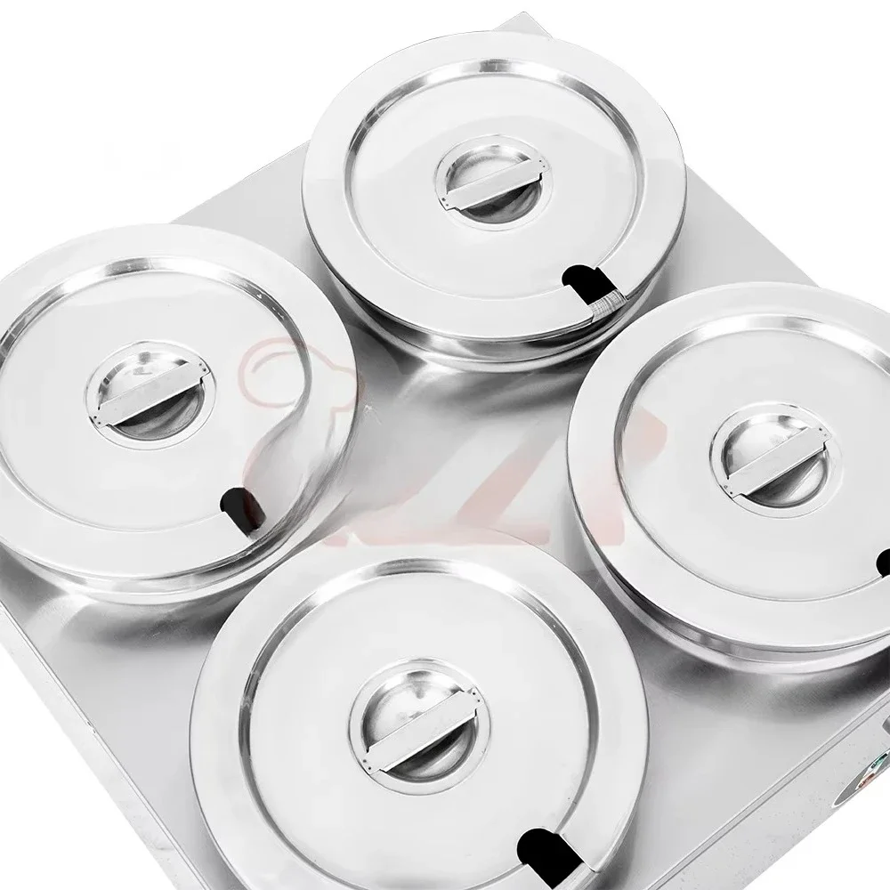4 Pots 7Lx4 High Efficiency Electric Bain Marie Commercial Electric Soup Pot Table-Top Small Catering