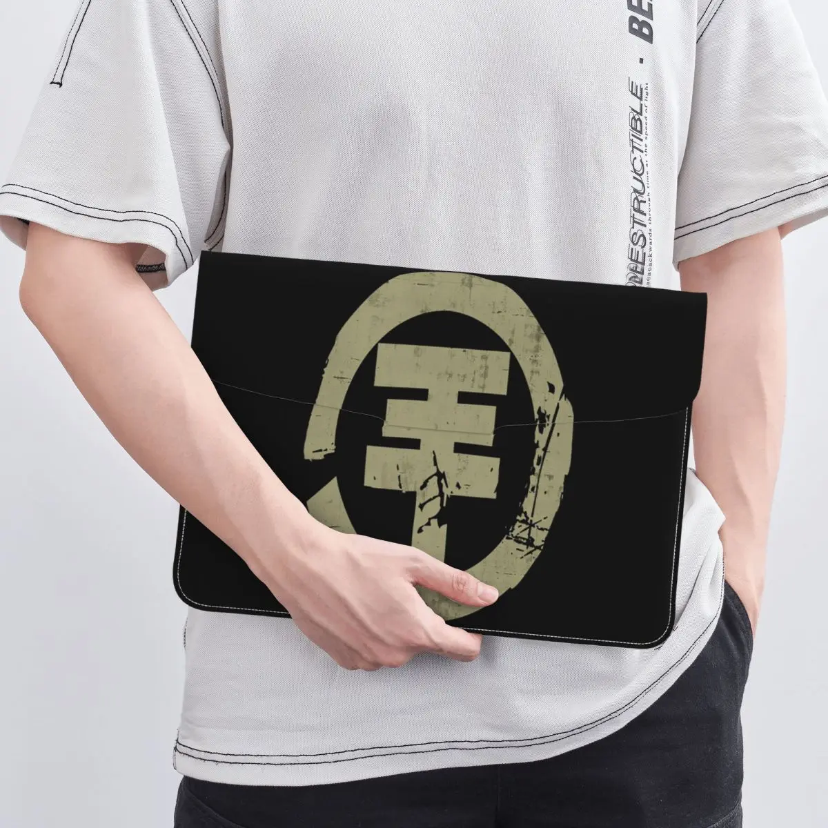 Tokio Hotel Logo PU Leather Horizontal Laptop Sleeve Shockproof Soft Lining Notebook Case 13 Inch