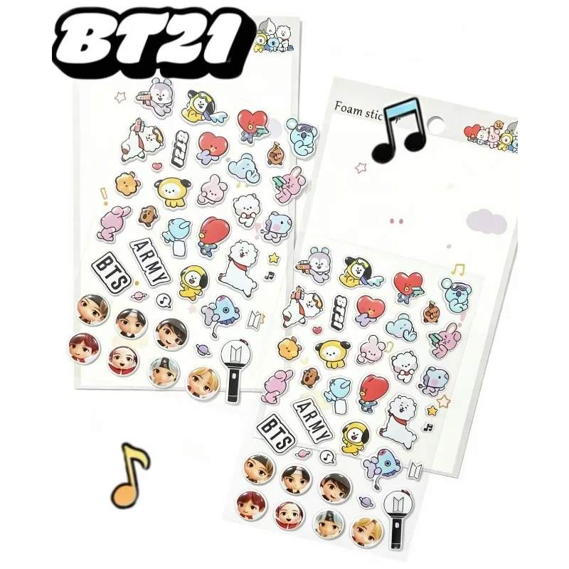 BT21 3D Bubble Stickers Cute Cartoon Stickers K-pop Idol Merch Stereo Decal for Phone & DIY view 5