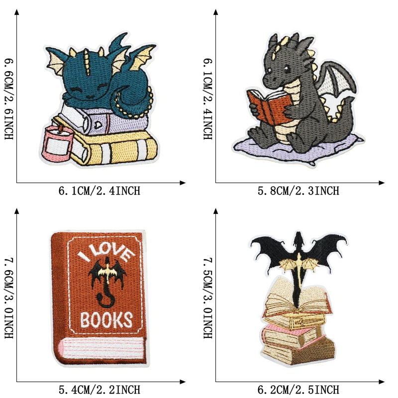 4pcs Dinosaur Patches For Clothing Kids Boys Animals Iron On Lot Embroidered Patch Book Jacket Thermoadhesive Sew Cute Wholesale view 2
