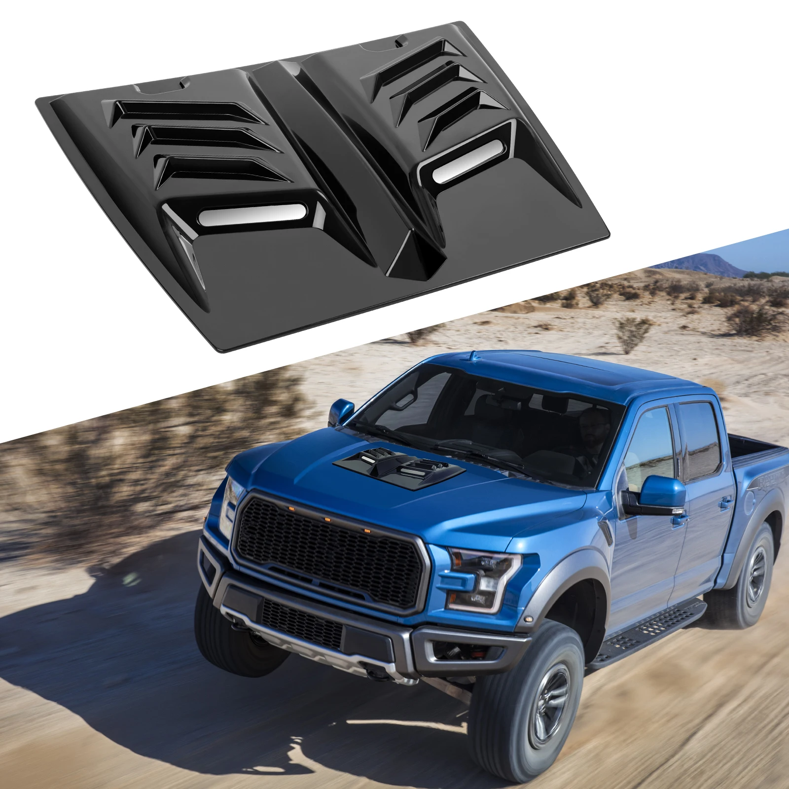 

Glossy Black Car Tuning Hood Scoop Vents Bonnet Inlet Universal Car Modification Truck For Adaptable Auto Exterior Accessories