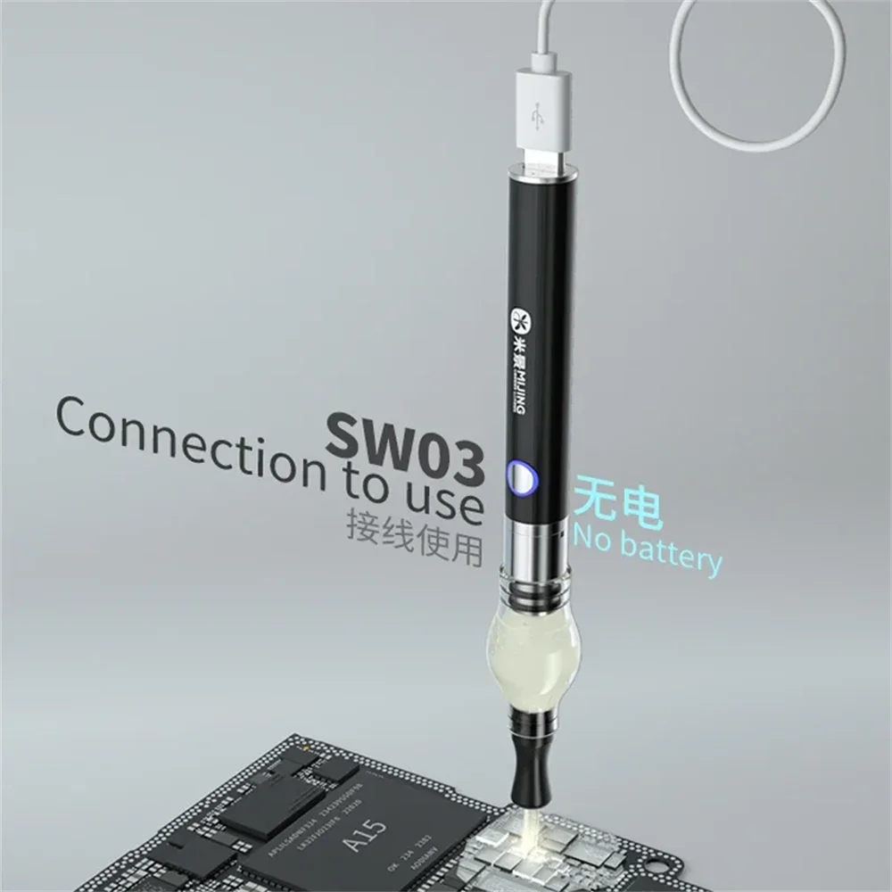 Mijing SW-03 الصنوبري التفتيت القلم لإصلاح اللوحة الأم ماك بوك كشف ماس كهربائى البخاخة أداة دون سبيكة لحام