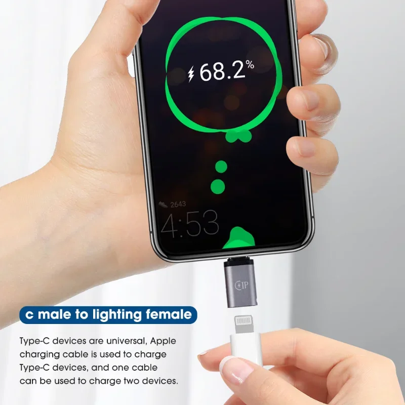 Кабель-адаптер Lightning «Мама»-«папа» типа «С» для iPhone 14, 13 Pro, XS, Huawei P30