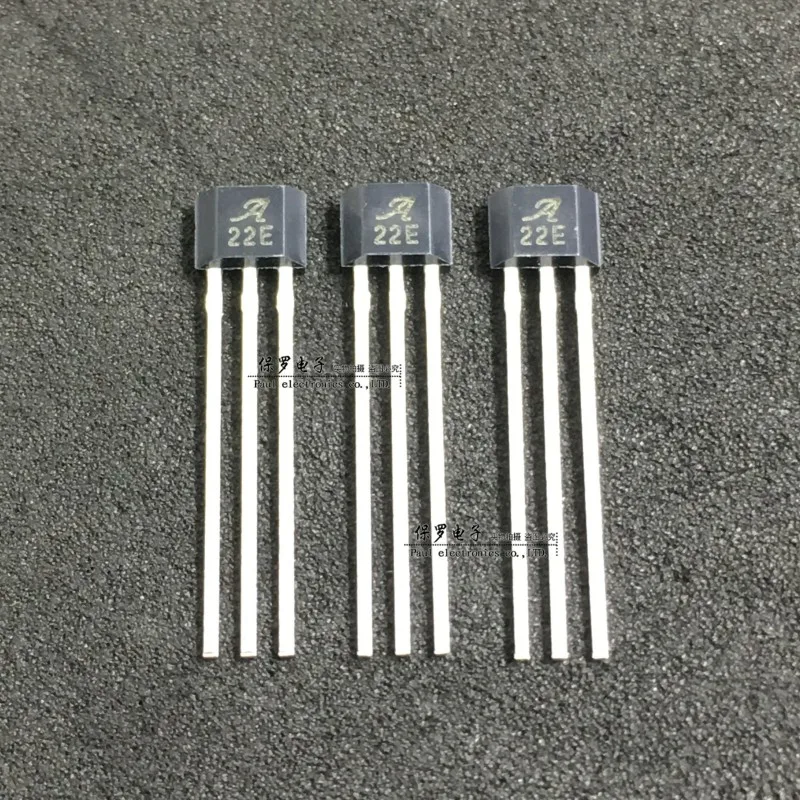 5Pcs/A22E Linear Hall Sensor A1322EUA-T Screen Printing 22E Hall Element SIP-3 In-line Plug