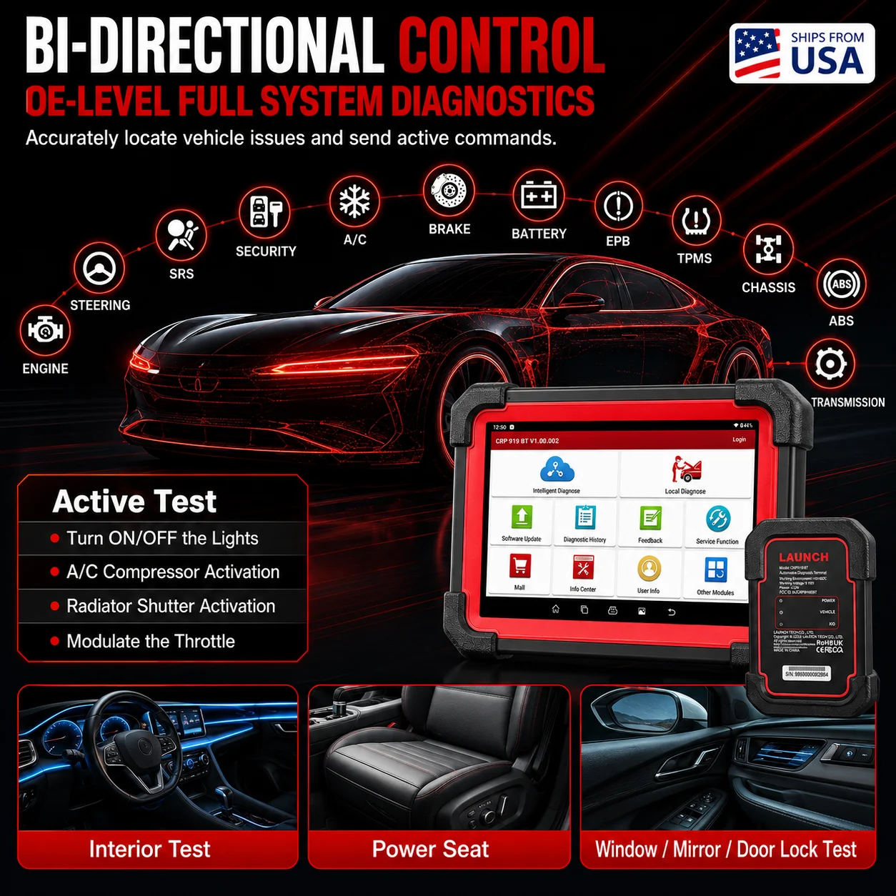 LAUNCH X431 CRP919E BT Car Dia - огляд і ціна Obd2 Scanner Bidirectional Launch X431
