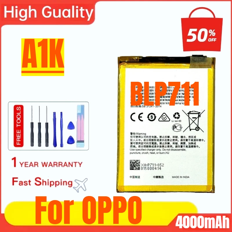 

BLP711 for OPPO A1K Mobile Phone Battery High Quality High Capacity Battery Replacement Bateria with Tools
