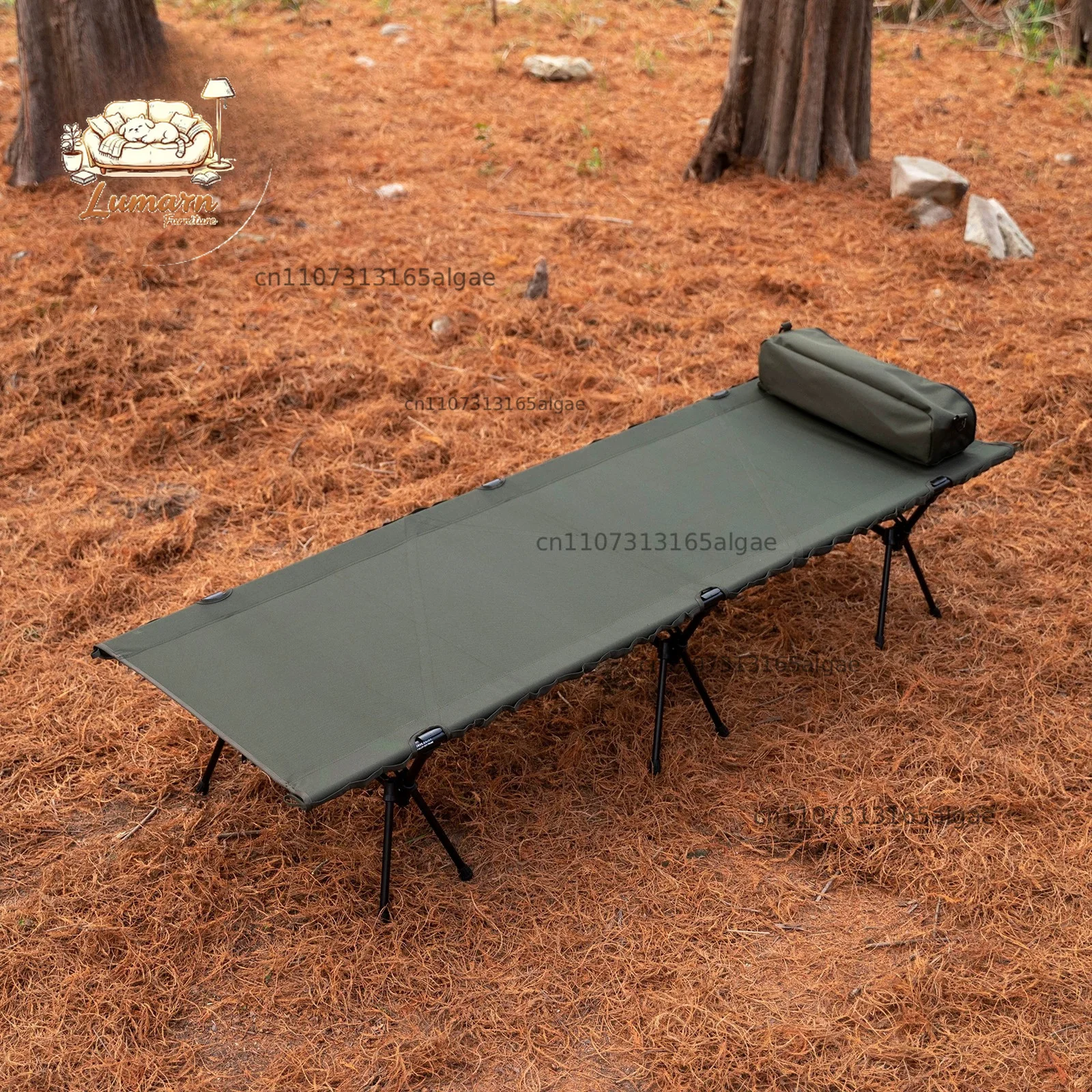 Outdoor silent high and low camp bed exquisite camping lunch break portable widening 68cm lengthened folding exit
