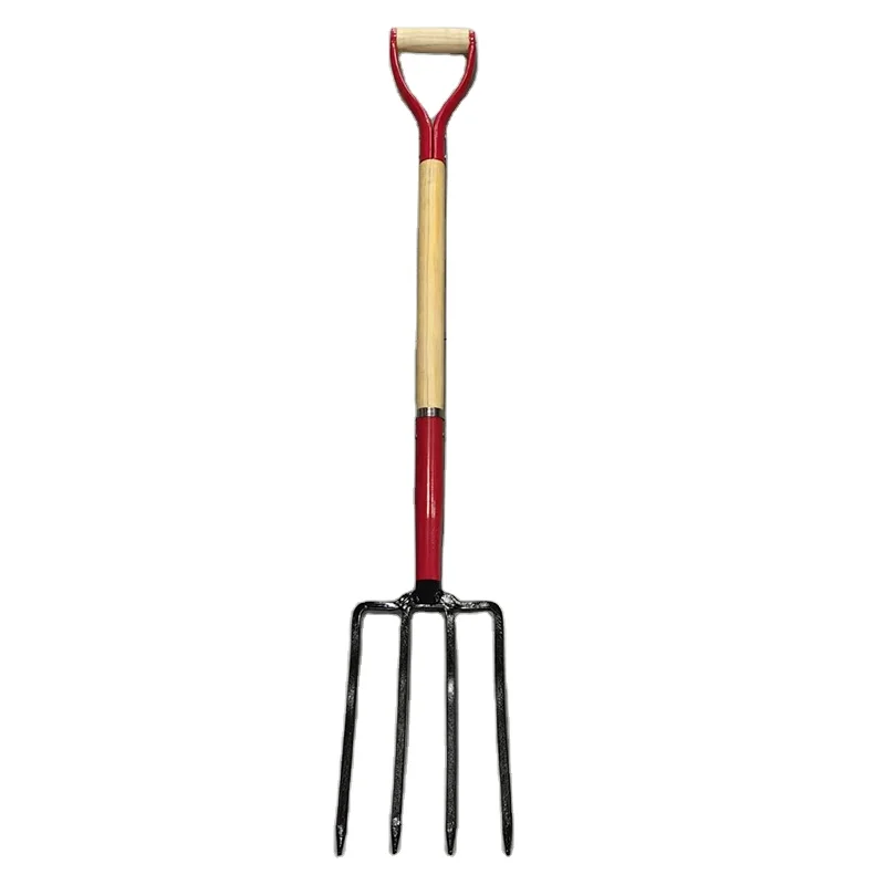 Steel D Grip Wood Handle Digging Fork   Shipping Fork Pitchfork Spading Digging Fork