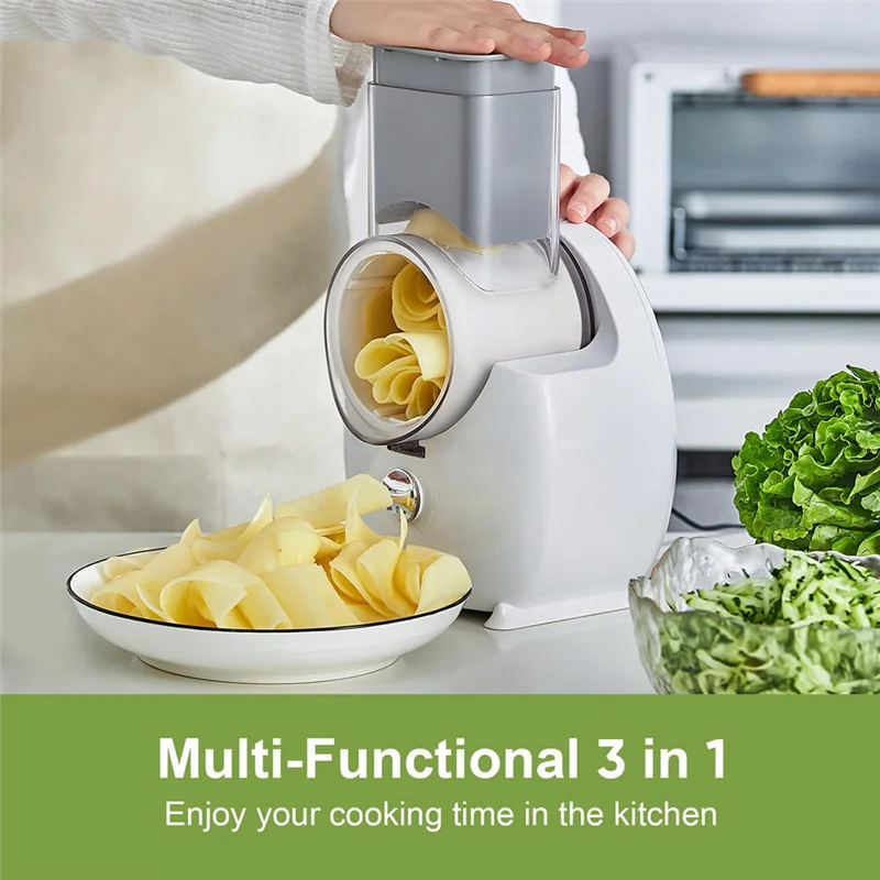 【Popular】Electric Cheese Grater Detachable Electric Salad Maker For Home Kitchen Vegetable Slicer For Potato Cheeses And Nuts