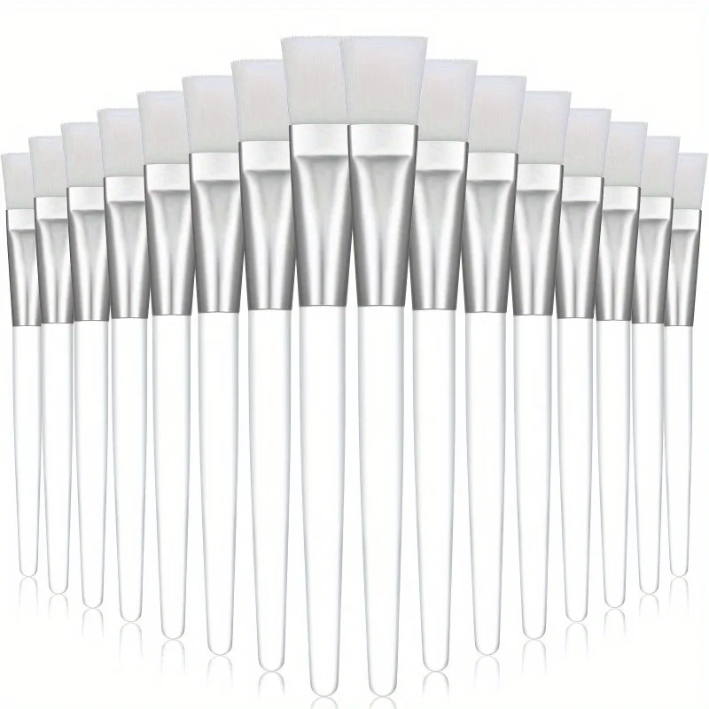 5 cepillos suaves para mascarilla facial con mango de plástico transparente para el cuidado de la piel y la aplicación de mantequilla corporal