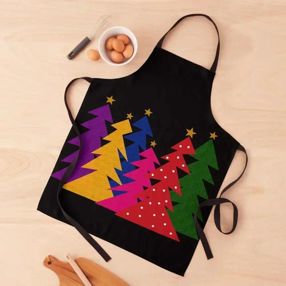 

Colorful Christmas Trees Apron Kitchen Apras For Women Sexy Kitchen Items For Home kindergarten teacher Apron