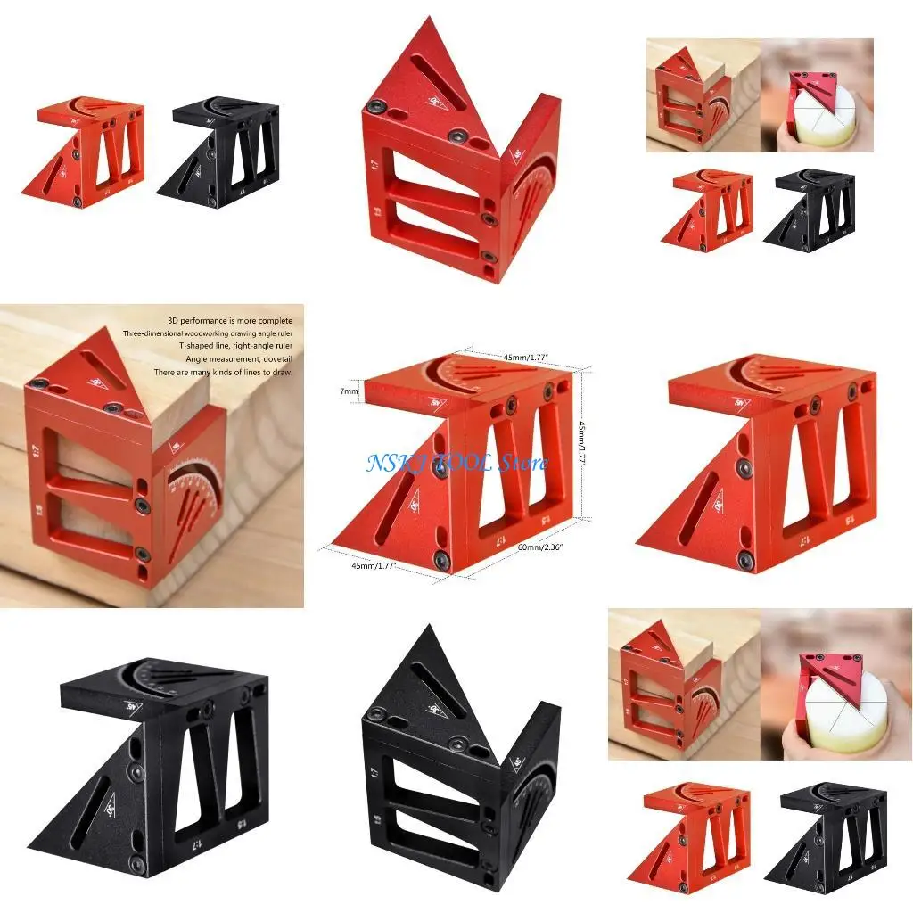 

L8RC Ruler AluminumAlloy Carpenter Circular Centerline Marking Guiding Measuring Tool