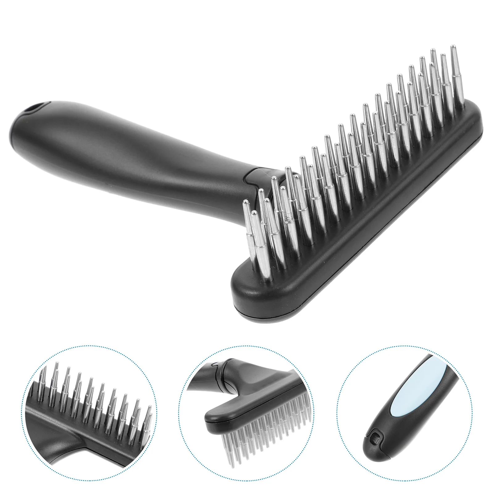 

Double Rows Stainless Steel Dog Grooming For Cats Dogs Puppy Slicker Brush Blue Easy Detangle Curly Hair Pet Comb Trimmer Dog