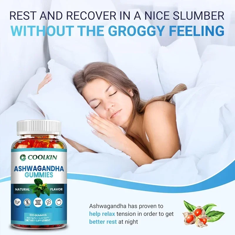 

Ashwagandha Gummies - Relieve Fatigue, Stress, Anxiety, Improve Mood and Sleep Quality