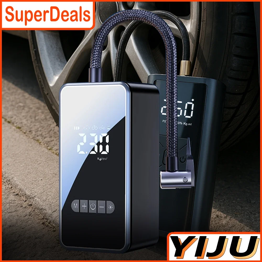 

Электрический воздушный насос, накачка шин, портативный компрессор, цифровой дисплей, 150PSI, перезаряжаемый насос, быстрая накачка для автомобиля