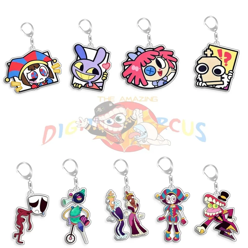 For The Amazing Digital Circus Jax Ragatha Pomni Acrylic Selfmade Cute Cartoon Anime Keychain Pendant Toy Gift 5cm