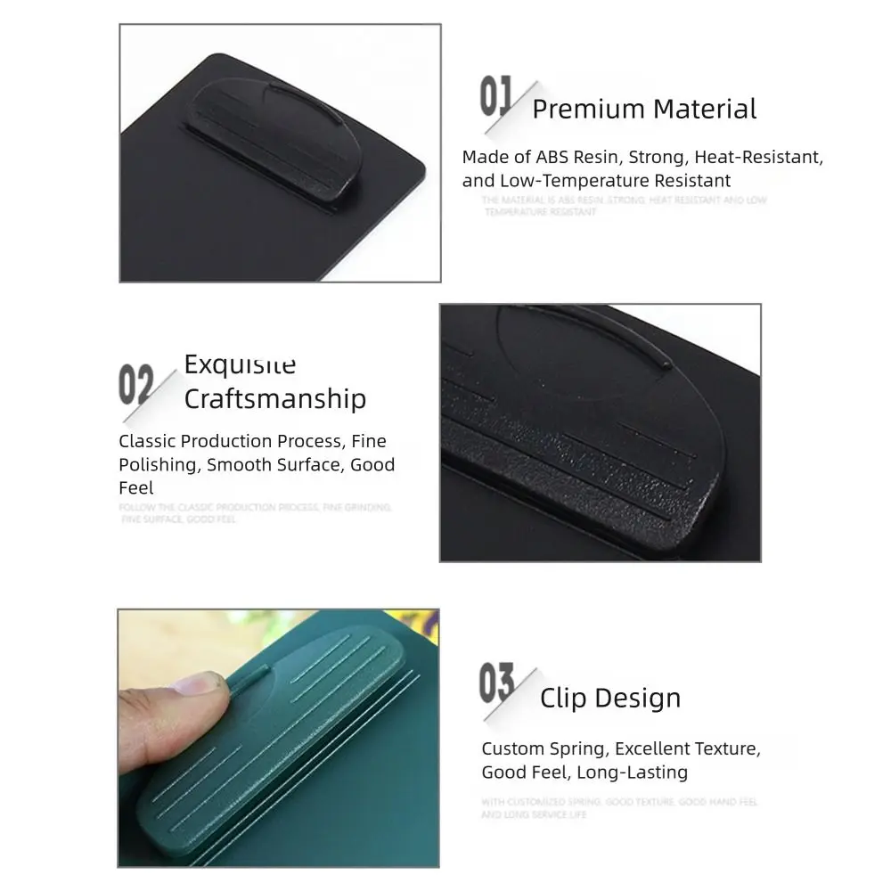 High Quality Plastic Menu Clip Multi-size Multicolor Writing Support Pad Multi-functional Office Document Clips