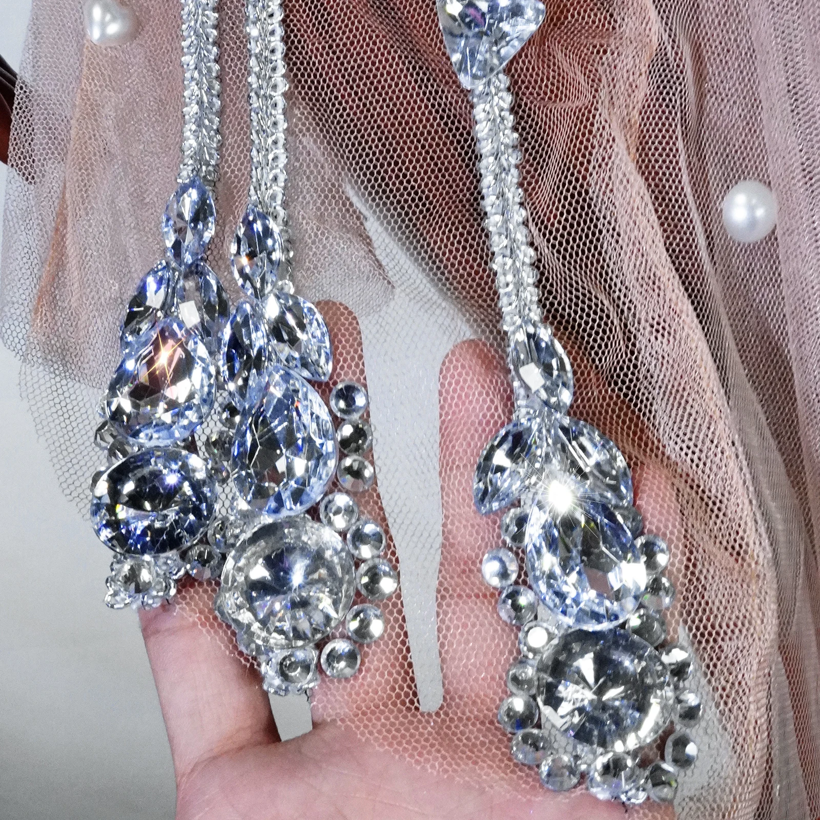 Glitter White Crystal See-through Dresses Drag Queens Costume Pole Dance Wear Gogo Dancer Outfit NightClub Stage Show Birthday