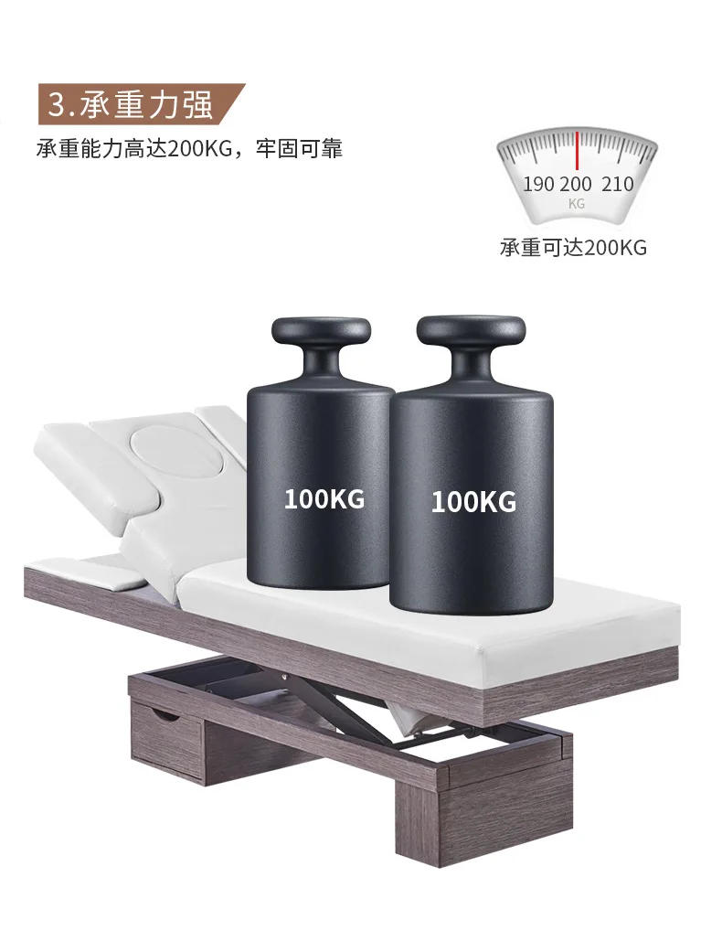 Electric adjustable height beauty bed with drawer free lifting adjustment image 4