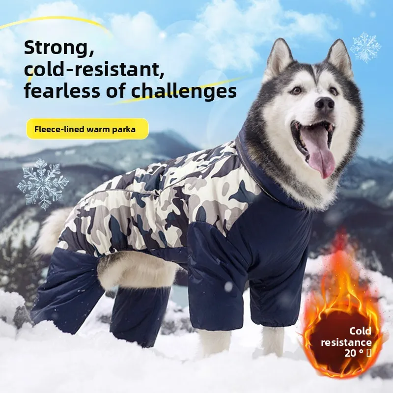 

Warm Waterproof Du down Cotton Jaet for Large Dogs like Golden Retriever And Labr in Autumn And Winter Season