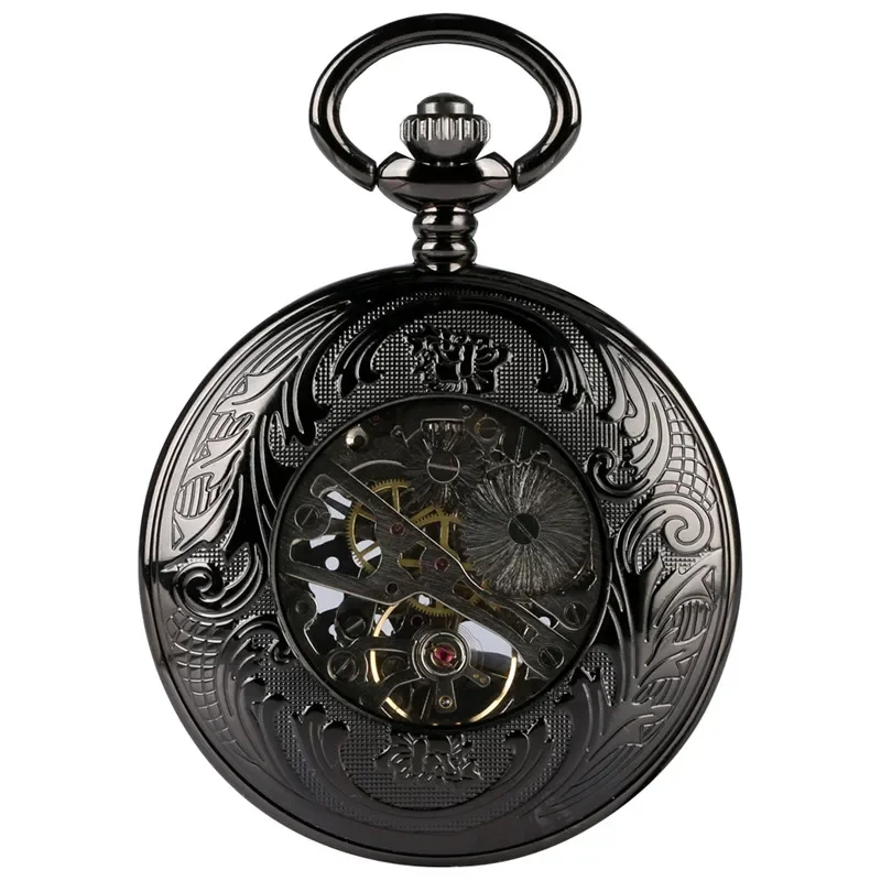 Antique Mechanical Hand Wind Poket Watch for Men Women Luminous Hands Roman Number Clock Fob Pendant Chain Timepiece