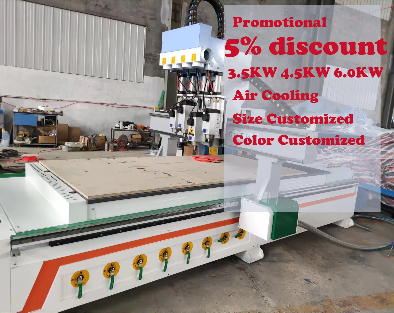 1325  5.5KW CNC four process  woodworking engraving machine.(EXW price)