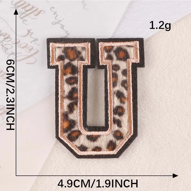 A ~ Z Engels Alfabet Letters Badge Patches, Luipaardprint Applique Borduren Ijzer op Stickers voor Kleding, DIY Naam Kledingstuk