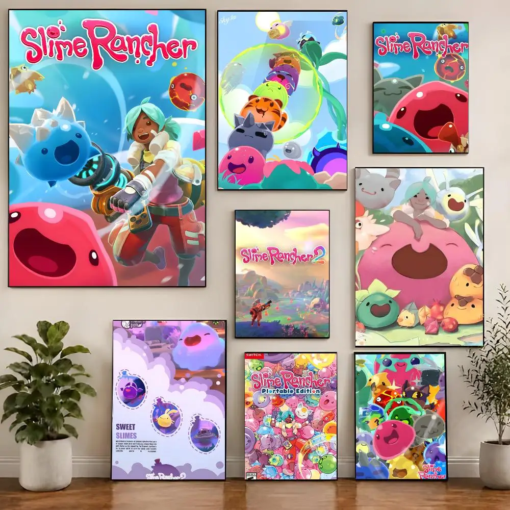 game simulation S-Slime Rancher Poster Chic Visual Removable Wall Print Room Ornament for Bedroom & Dorm